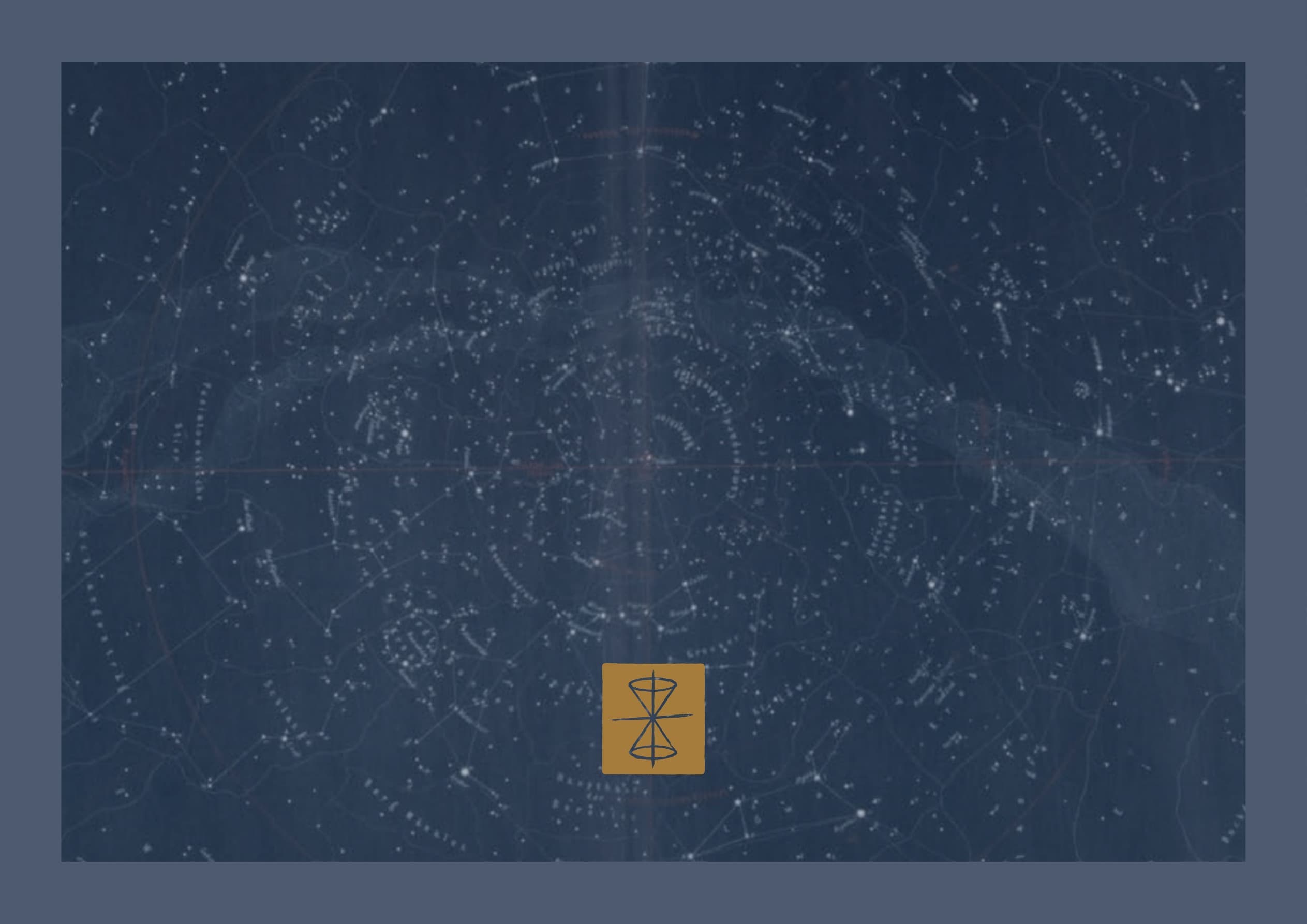 The Lightcone Research mark on a blue archival star map, from the brand guidelines